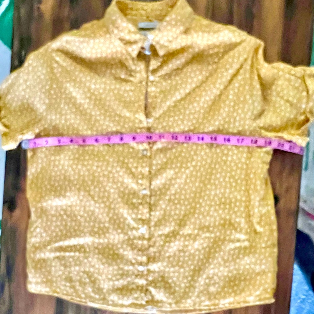 Rachel Zoe | Linen | Yellow + White Polka Dot Button Top | EUC Like New - Picture 6 of 10